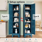 YAUWOH White Narrow Metal Storage Cabinet, Tall Freestanding Cabinet - Image 4