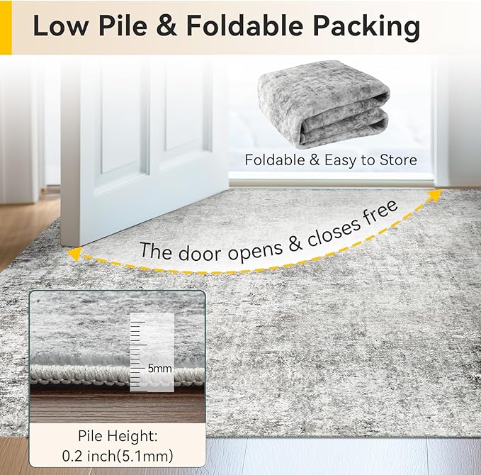 RELEANY Washable 6'x8' Abstract Area Rug - Image 7