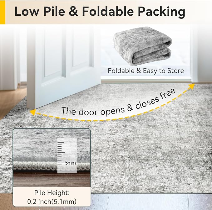 RELEANY Washable 8'x10' Abstract Area Rug - Image 7