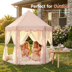 Monobeach Princess Play Tent for Girls: Brown Large Kids Castle Playhouse - Image 5