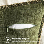 MIULEE Decorative Lumbar Throw Pillow Covers 12x20 Inch Olive Green 2 Pack | - Image 7