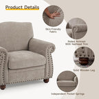 ONBRILL Nailhead Trim Armchair, Rolled Arm Accent Chair - Image 3