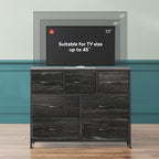 WLIVE 7 Drawer Dresser TV Stand, Entertainment Center, Media Console Table - Image 6