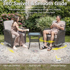 Belord 6 Pieces Wicker Patio Conversation Sets - Image 3
