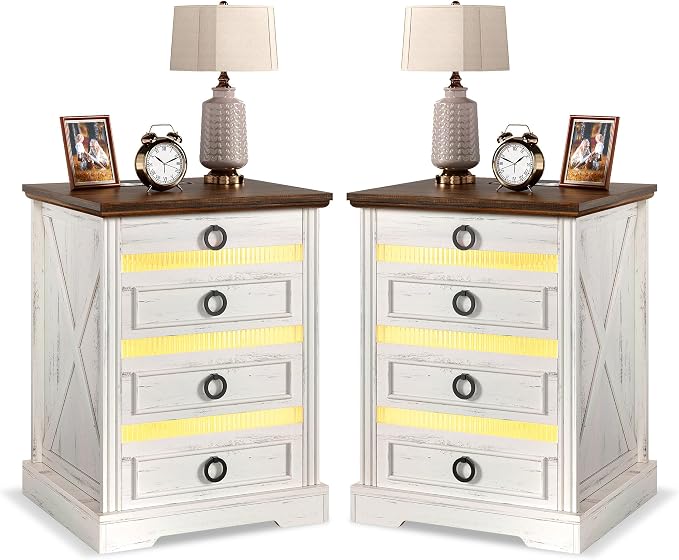Farmhouse Night Stand Set 2 by ACTKISS