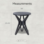 Pedestal Farmhouse End Table, Distressed Top - Image 2