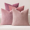 MIULEE Soft Corduroy Decorative Throw Pillow Covers Purple Pink 18x18 | Set of 4 by MIULEE