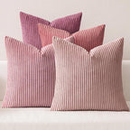 MIULEE Soft Corduroy Decorative Throw Pillow Covers Purple Pink 18x18 | Set of 4 by MIULEE