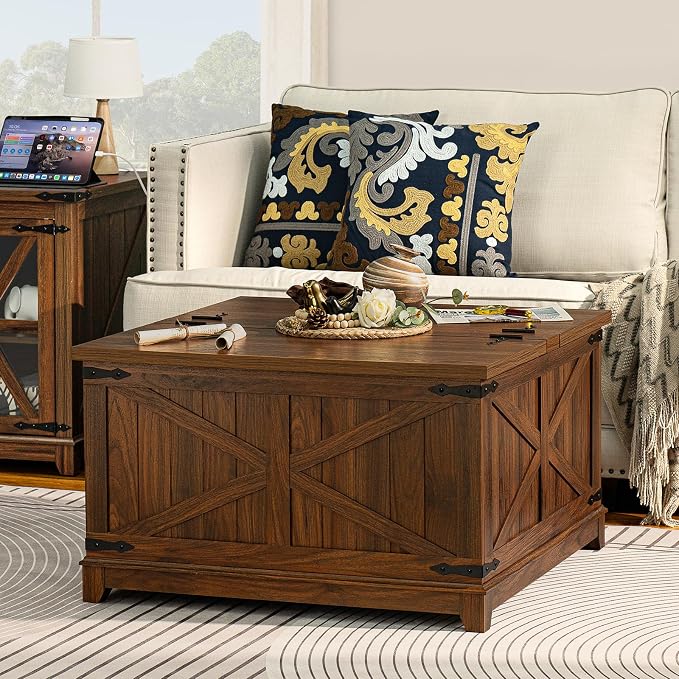 Farmhouse Coffee Table Set of 3, Furniture Set - Image 2
