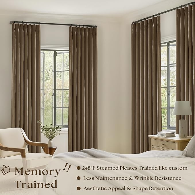 Dutch Cocoa Linen Blackout 120 Inch Curtains - Image 2