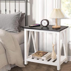 Farmhouse End Side Table Wood Frame Narrow Side Table - Image 4