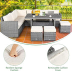 Tangkula 7 Pieces Patio Furniture Set, Outdoor Sectional Rattan Dining Sofa Set - Image 7