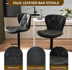 Nalupatio Modern Bar Stools Set of 4, Adjustable Faux Leather Upholstered - Image 3