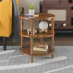 3-Tier Solid Wood Round End Table, Sofa Side Table - Image 5
