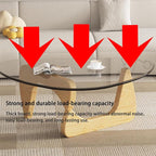 EASYSOUL Modern Glass Coffee Table, 32.68" D x 22.44" W x 15.75" H, Abstract - Image 7