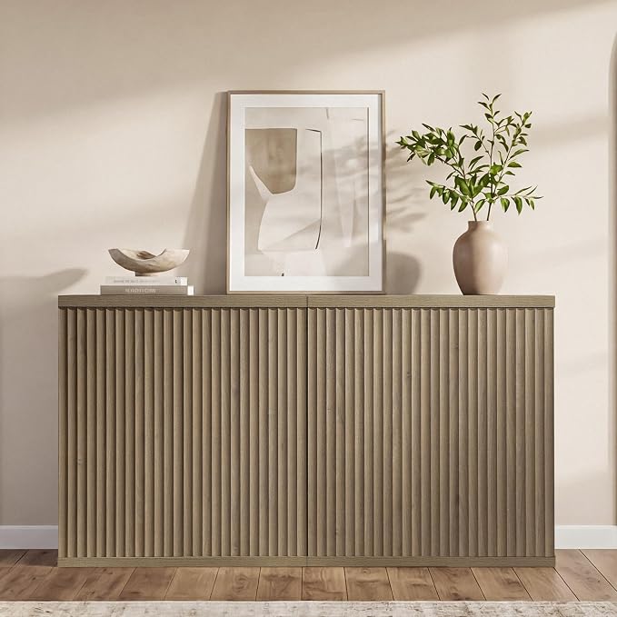 SICOTAS Buffet Cabinet with Storage Accent Sideboard Modern Credenza with Doors - Image 8