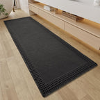 RESARE Waffle Bathroom Runner Rugs, Non Slip Boho Bath Mat 24"x72" Black | Long by Resare