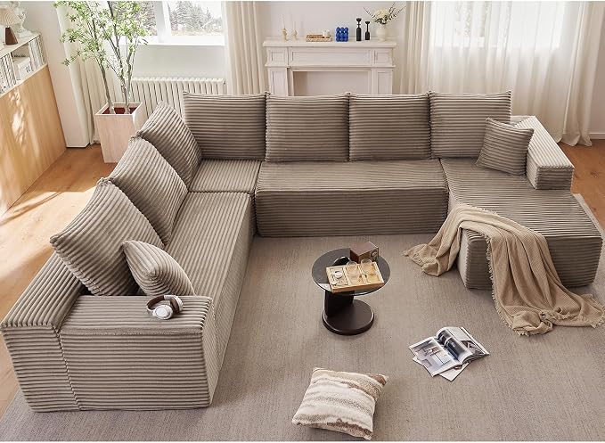 Cloud Sectional Couch with L-Shape Chaise, Modern Modular Comfy Sofa with Deep - Image 3