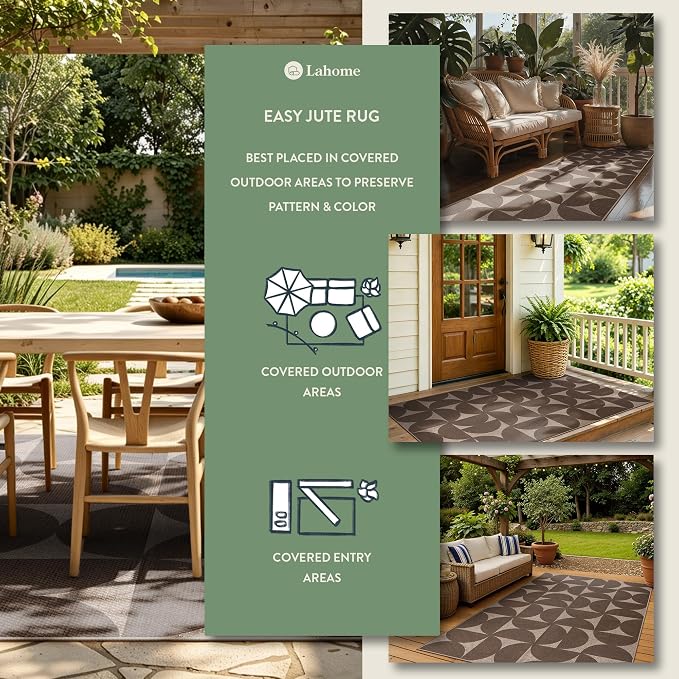 Lahome Semi Circle Easy Jute Rugs - Image 2