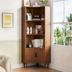 Lxsxlome Fluted Corner Cabinet, 66.928" Tall Corner Floor Cabinet by Lxsxhome
