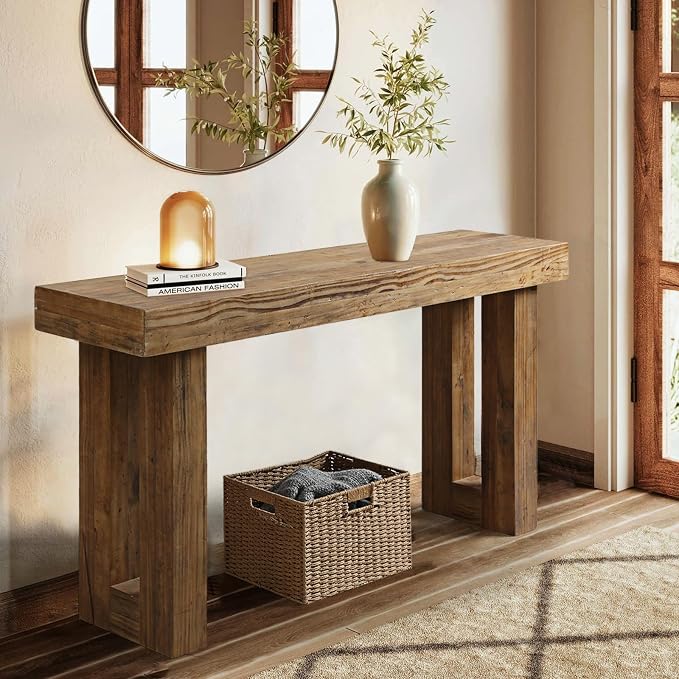HOKYHOKY Reclaimed Solid Wood Console Table, Rectangular Couch Tables Behind - Image 6