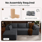 106" Cloud Sectional Boneless Couches - Image 6