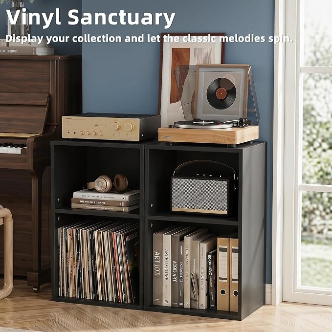 YAHARBO 2 Cube Bookshelf, Horizontal Book Shelf, Small Cubby Bookcase - Image 4