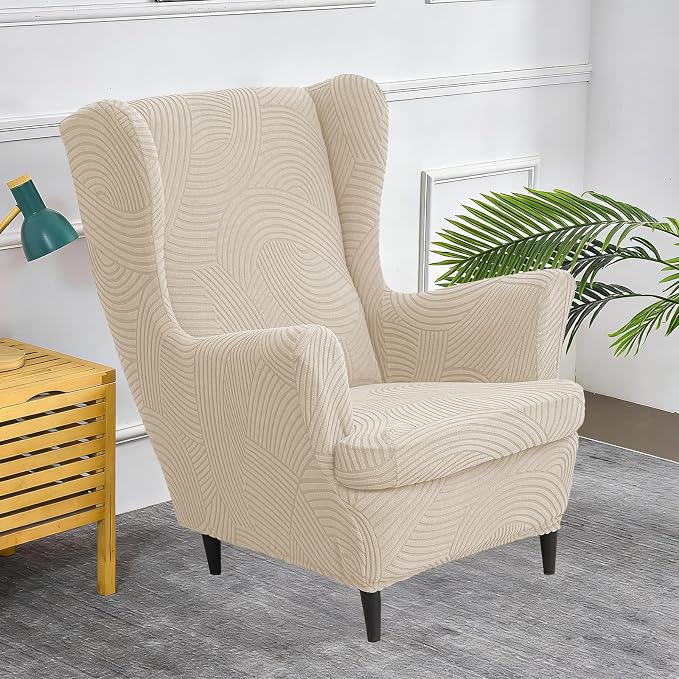 HAOYONG Wing Chair Slipcovers Printed Wingback Chair Covers 2 Pieces Wingback - Image 2