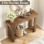 WINWYY Solid Wood Console Table, 42.5" Farmhouse Entryway Tables Thickened - Image 3