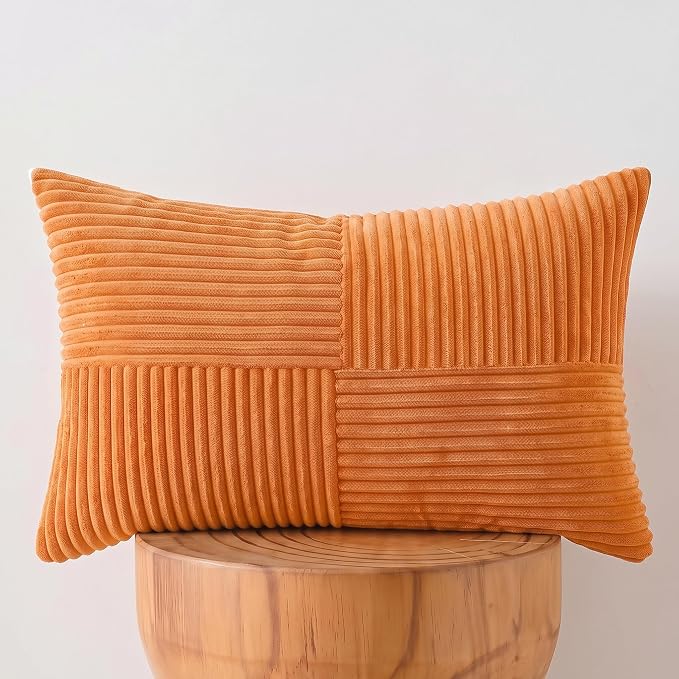 Fancy Homi 2 Packs Orange Long Lumbar Decorative Throw Pillow Covers 16x24 Inch - Image 7