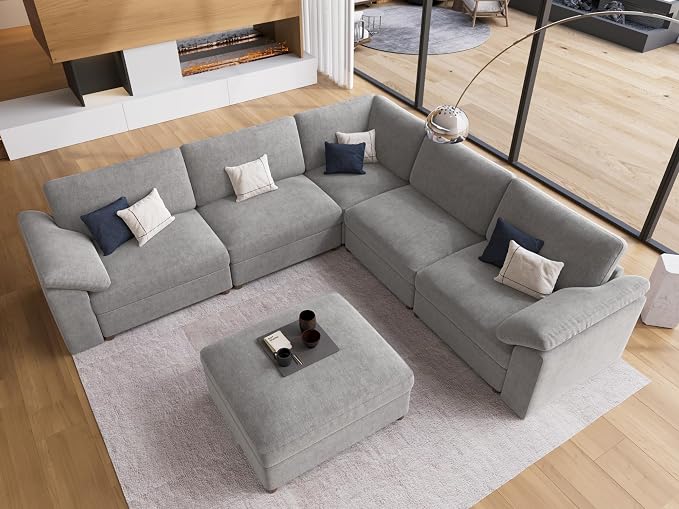EASE MOOSE Oversized Sectional Modular Sofa, Luxury FSC Certified Chenille - Image 5