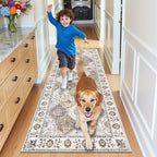 HEBE Hallway Runner Rug 2'x5', Washable Non Slip Kitchen Rug Runner | Soft Boho - Image 8