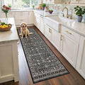 Grey Hallway Runner Rug 2x6 for Bedroom Kitchen | Low Pile; Non Slip; Stain by WelcometoBabovid