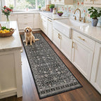 Grey Hallway Runner Rug 2x6 for Bedroom Kitchen | Low Pile; Non Slip; Stain by WelcometoBabovid