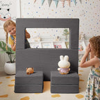 MeMoreCool Modular Kids Couch, Corduroy Play Toddler Couch - Image 2
