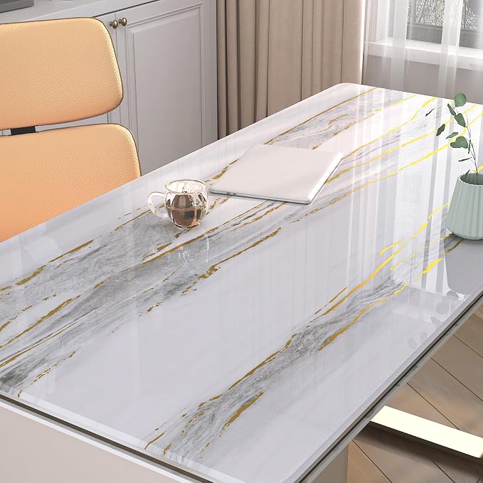 LaCheery White Grey Gold Marble Contact Paper by LaCheery