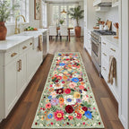Rug for Hallways Kitchen Runner 2x8 Green | Non Slip Washable Rugs by WelcometoBabovid