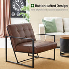 Glitzhome Mid Century Modern Accent Chair, Modern Living Room Chairs - Image 5