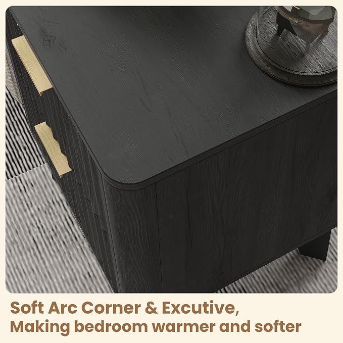 Fluted Nightstand, Modern End Table - Image 3