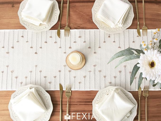 FEXIA Boho Table Runner with Tassels 72 Inches Long - Image 6