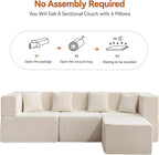 MONVANE 103'' Modular Sectional Sofa, Cloud Sectional Couch - Image 8