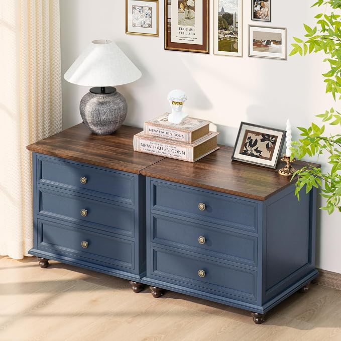 Joaxswe 24" Wide Farmhouse Night Stand Set of 2, Large End Table - Image 8