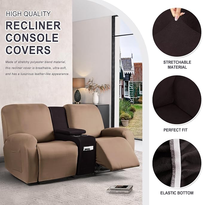 ANARACHON Leather Look Recliner Console Cover - Image 5
