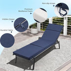 2 Pcs Outdoor Chaise Lounge Cushion 72" x 21" x 3", 4-Section Folding Patio - Image 5