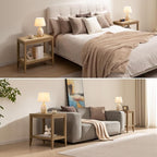SICOTAS Rattan Night Stand Bedside Table - Image 8