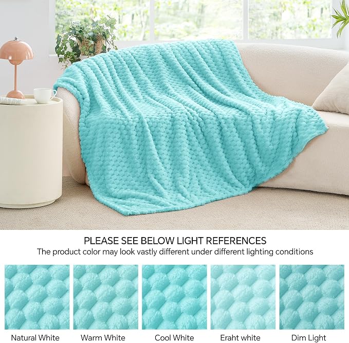 BEDELITE Aqua Twin Blanket for Couch, Soft Cozy Gifts for Women, 60 * 80 | 3D - Image 7