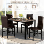 AWQM 5 Piece Dining Table Set for 4, Faux Marble Kitchen Table and Chairs for 4 - Image 6