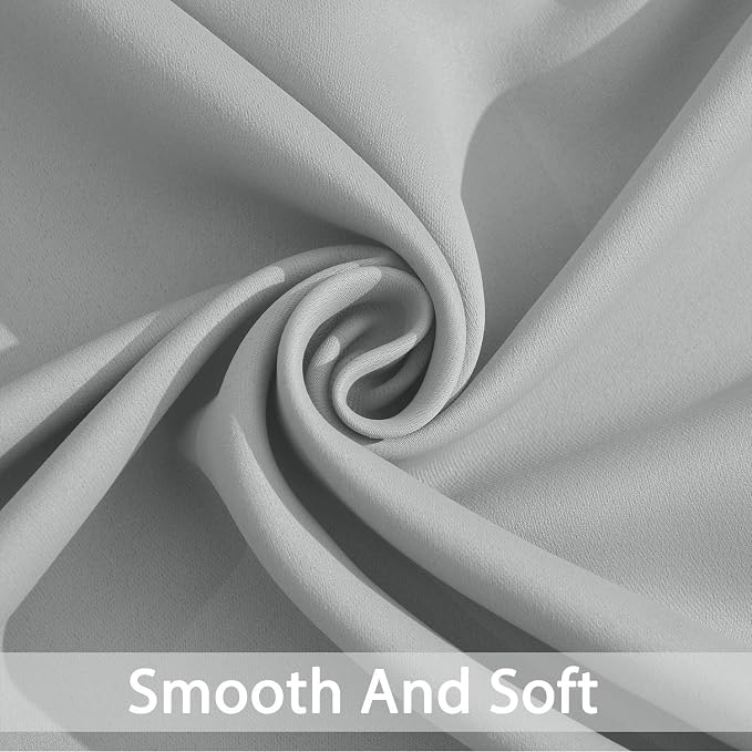 Yakamok Light Grey Room Darkening Curtains 96 inch Sliding Door Drapes | 1 - Image 5