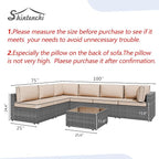 7 Piece Outdoor Patio Furniture Set, All Weather Conversation Set - Image 3