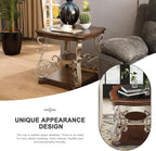 26.2'' 2-Tier Square End Table Marble Paper Top Coffee Table - Image 3